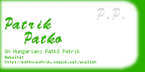 patrik patko business card